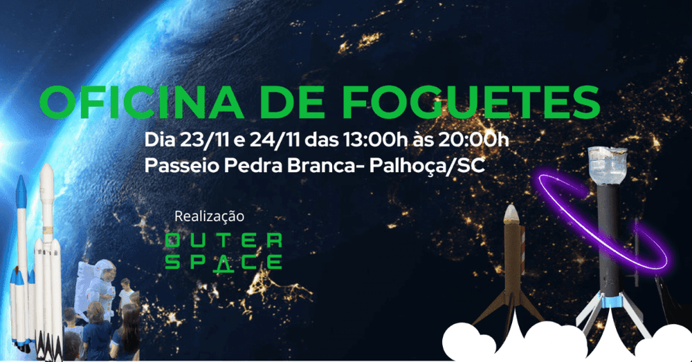 Oficina de Foguetes na Passeio Geek banner