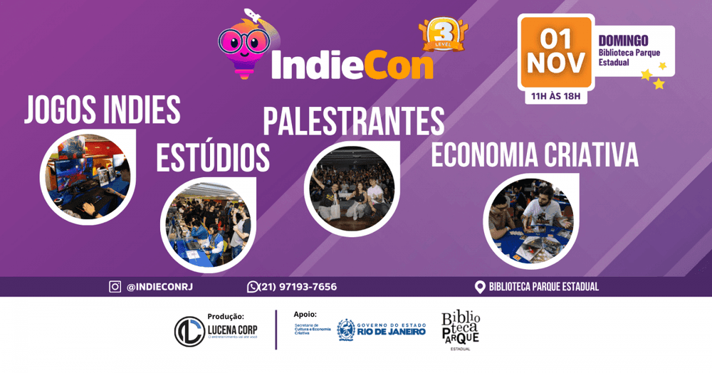 IndieCon 3- Convenção Carioca de jogos Independentes banner
