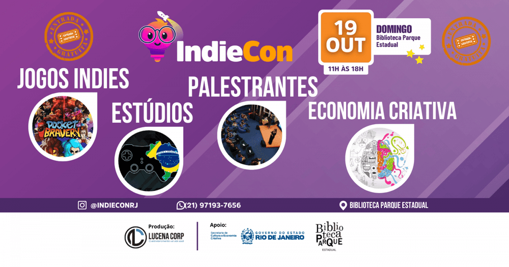 IndieCon - Convenção Carioca de jogos Independentes banner