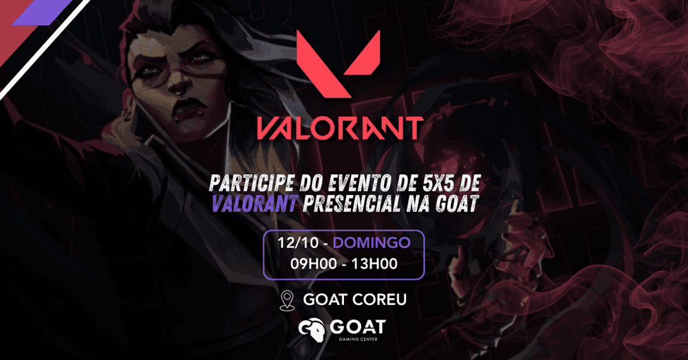 Evento 5x5 de Valorant Presencial - GOAT banner