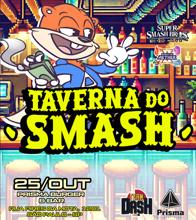 Taverna do Smash Out/25 - Torneios de Smash Ultimate e Rivals of Aether II banner