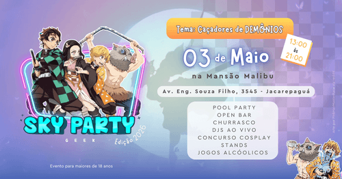 SKY PARTY GEEK: Caçadores de Demônios (OPEN/CHURRAS)