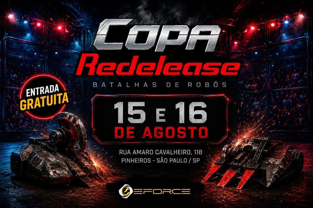 Copa Redelease 2026: Batalhas de robôs banner