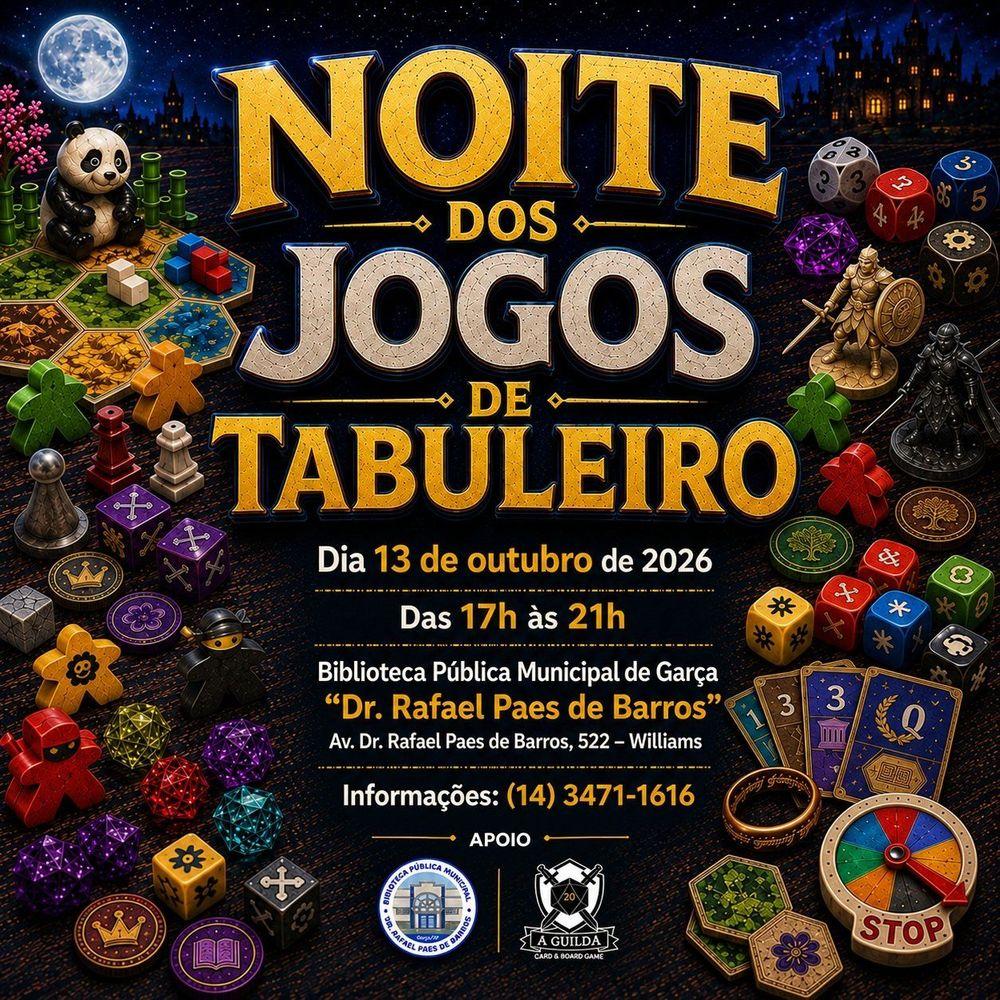 Noite de Jogos de Tabuleiro banner